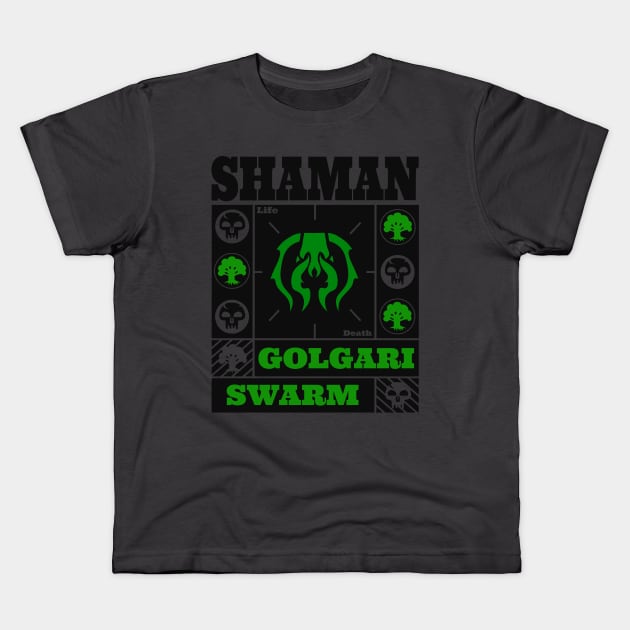 Golgari Swarm | SHAMAN | MTG Ravnica Guild Green & Black Design Kids T-Shirt by ChristophZombie